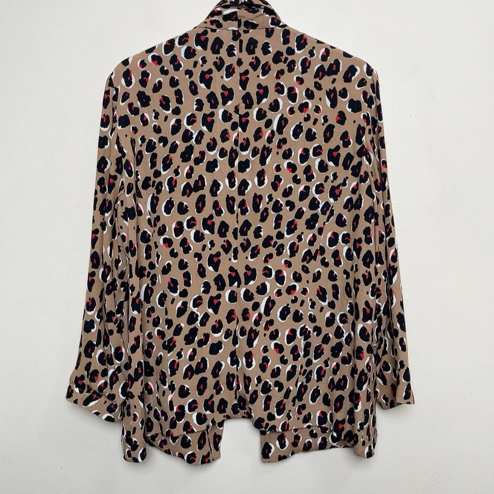 Chaus New York Womens Medium Leopard Open Blazer Jacket - Picture 12 of 12